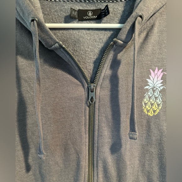 Volcom Women’s Aloah Hawaii Full Zip Hoodie Sweatshirt Grey -size M(6) - Picture 5 of 6